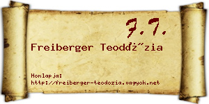 Freiberger Teodózia névjegykártya